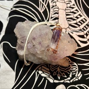 Amethyst Braided Wire Necklace